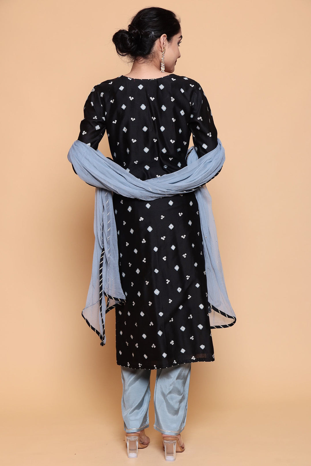 Pure Black Cotton Suits Gota Patti and Zardozi work