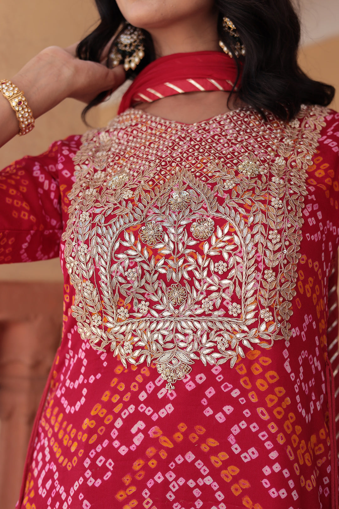 Pink Cotton Suits Gota Patti and Zardozi work