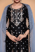 Pure Black Cotton Suits Gota Patti and Zardozi work